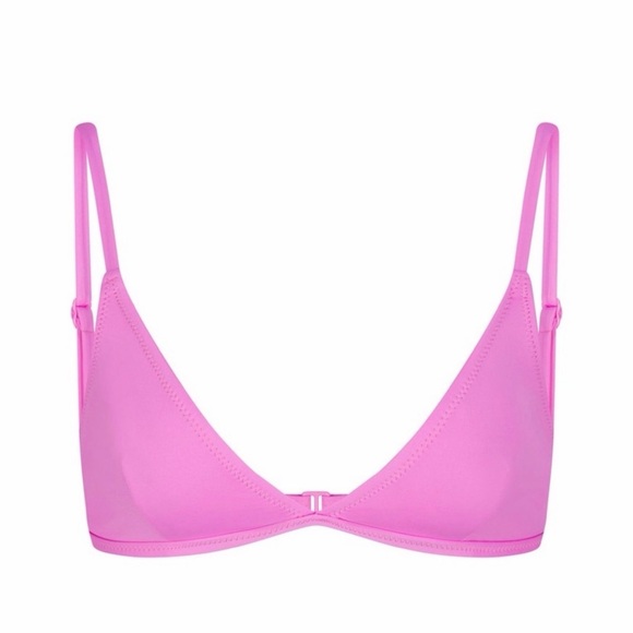 SKIMS Neon Orchid Pink Swim Adjustable Triangle Bikini Top size Large EUC - Picture 4 of 9